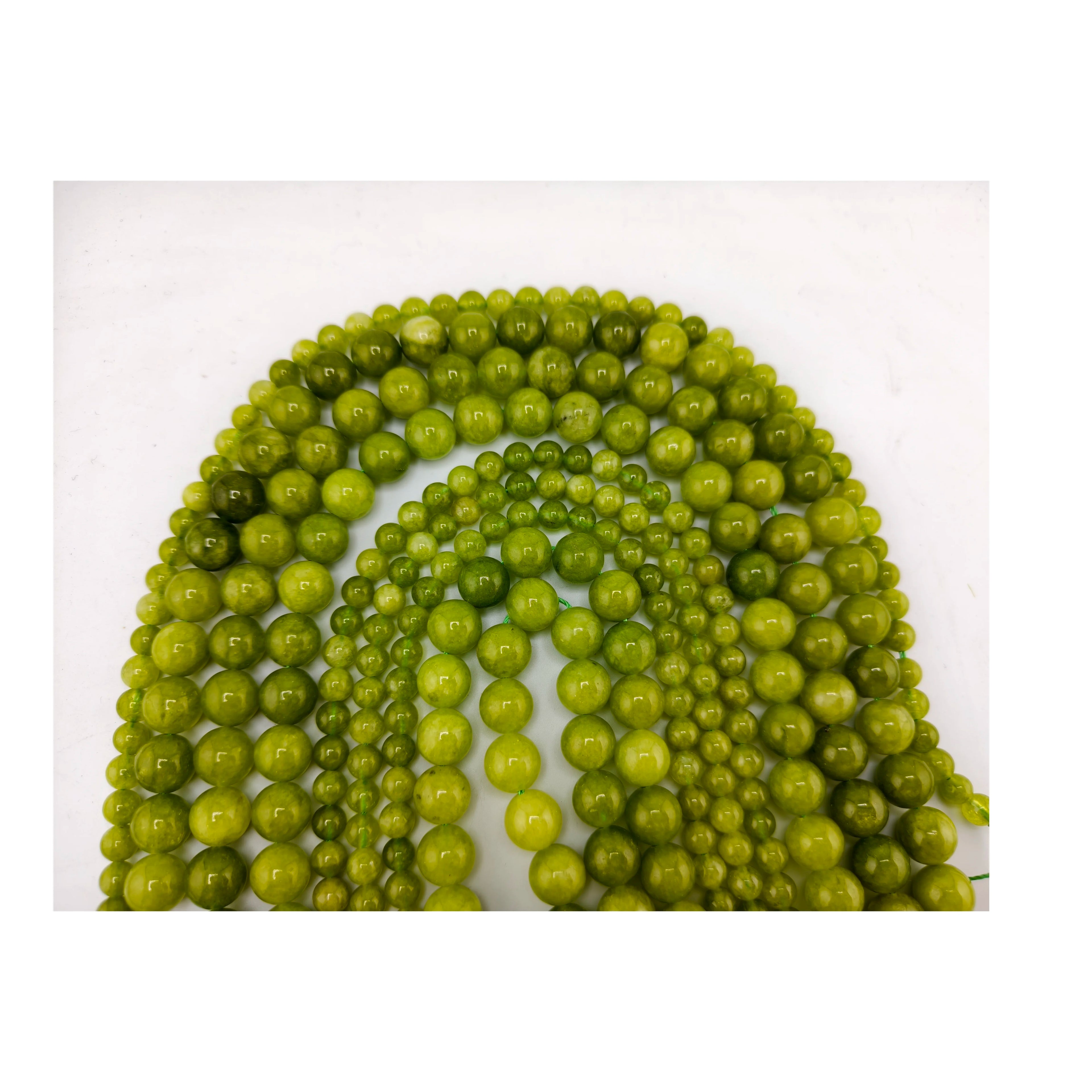 Peridot Round Beads for Jewelry Making Crystal Hole 25 Stone Natural 4/6/8/10/12MM Gemstone 1strand 15.5inch 1.5MM
