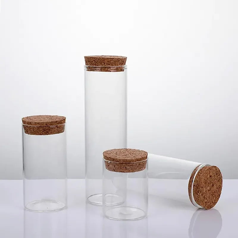 Wholesale Eco-friendly Recyclable Borosilicate Glass Tube Transparent Color Vials Bottles Cork Sealing Screen Printing DIY Gift