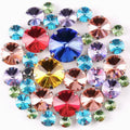 50pcs Mixed Round Sew On Rhinestone Crystal Gems Crystal Glass Hand Sewn DIY Clothing Accessories Wedding Dress