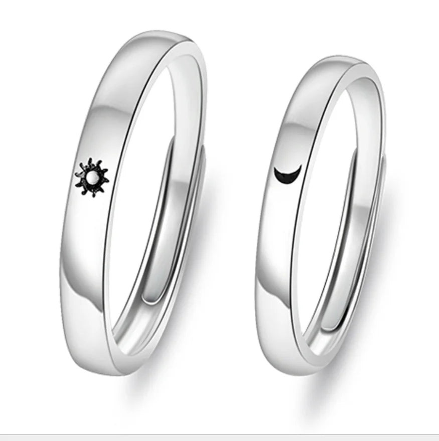 Popular Wholesale Moon and Sun Copper Women's Exquisite Ring  for Couple