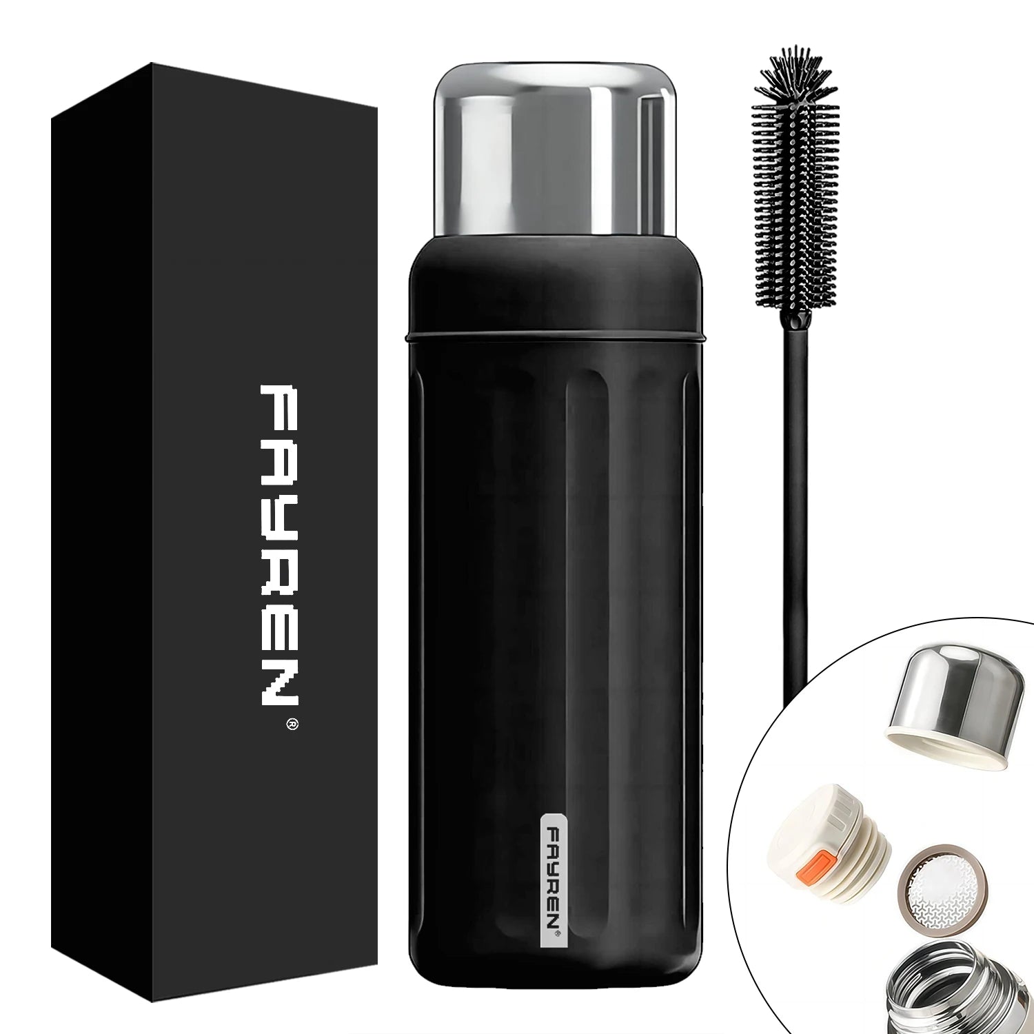 Insulated Water Bottle With Lid Double Wall Vacuum Insulated Leak-Proof Stainless Steel Vacuum Flasks & Thermoses