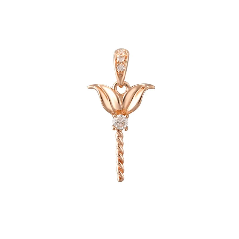 Lotus Flower Design Real 18K Gold AU750 DIY Jewelry Making Pendant Mounting Bail Gold for Pearl