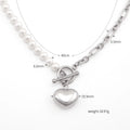 Fashion Chain Necklace Jewelry Pearl Choker Chain Heart Lock Pendant Necklace for Women