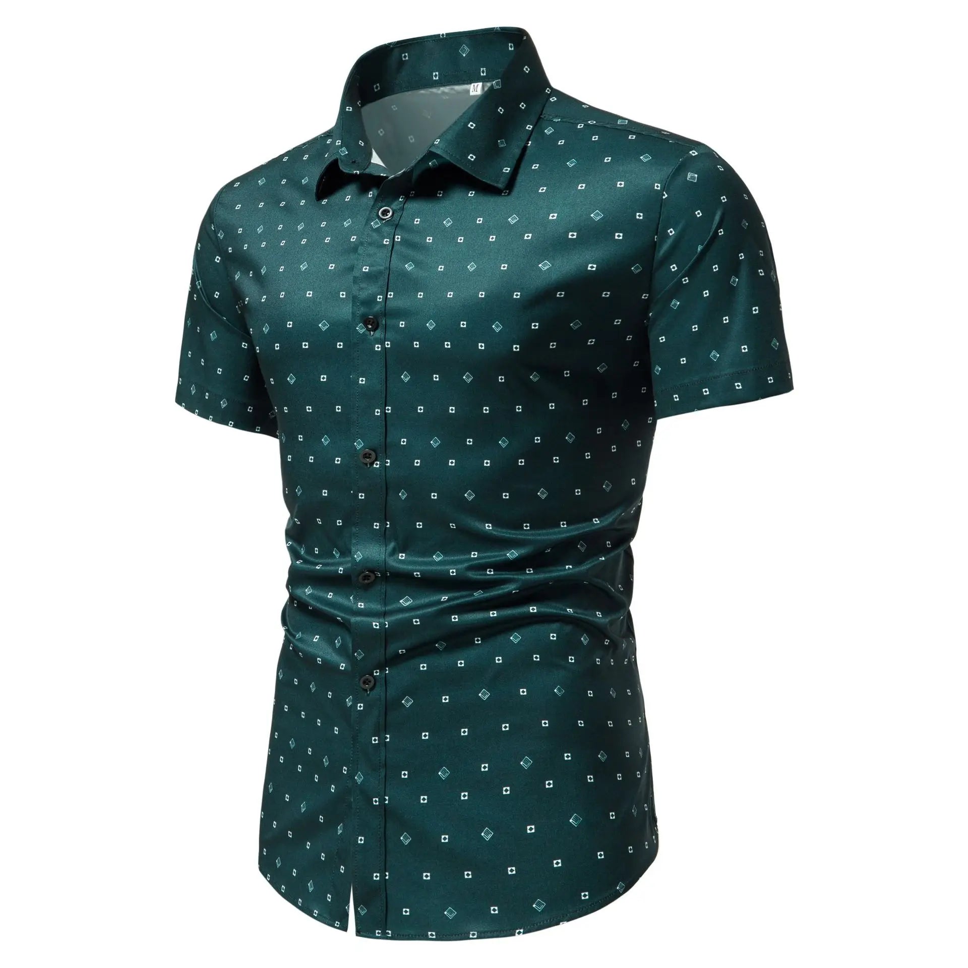 2025 New Men's Casual Short Sleeve Shirt Brand Fashion Printed Shirt Men