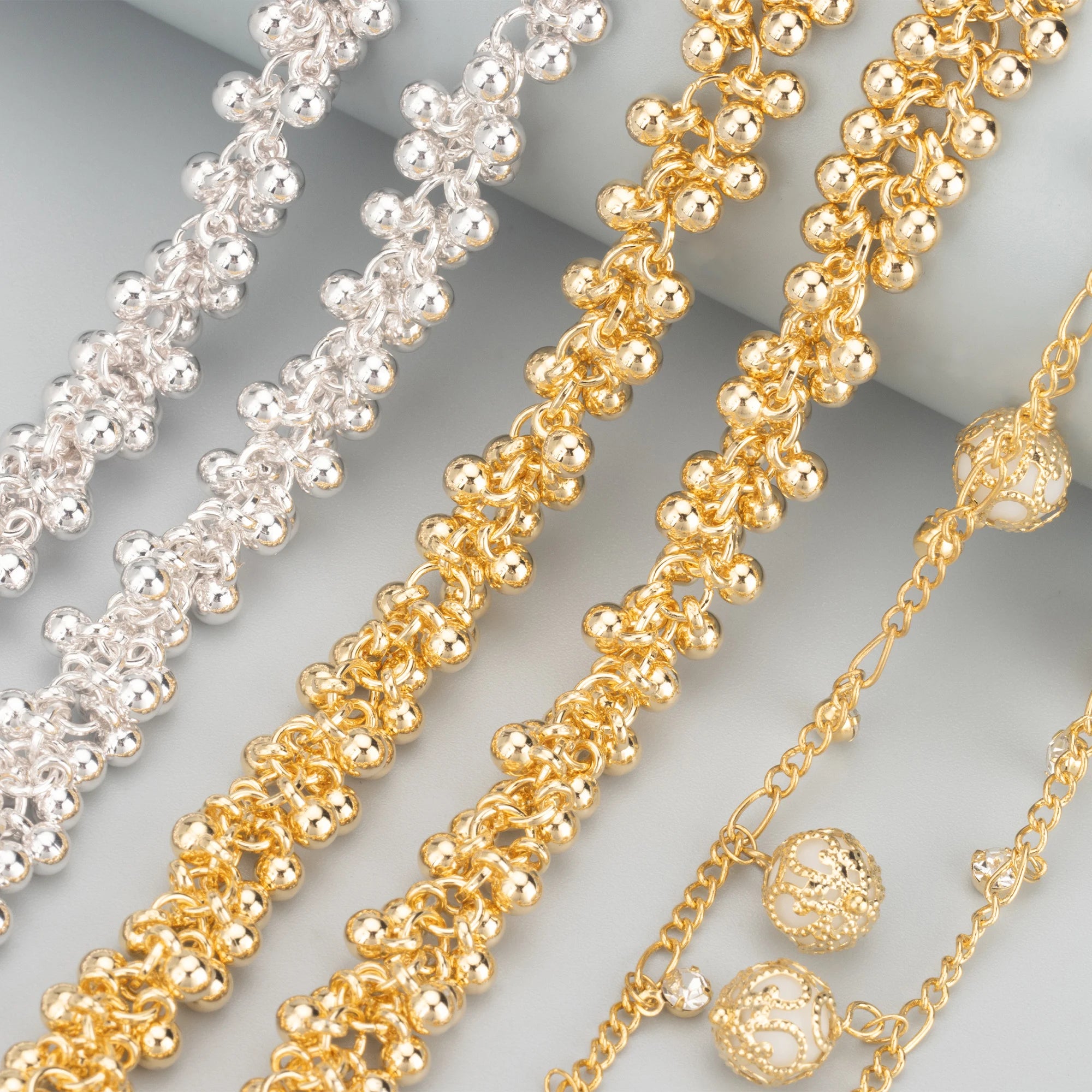 C87 1m/lot DIY Chain 18k Gold Plated Metal Jewelry Accessories Plastic Charm for Bracelet Necklace Making for Jewelry Creativity