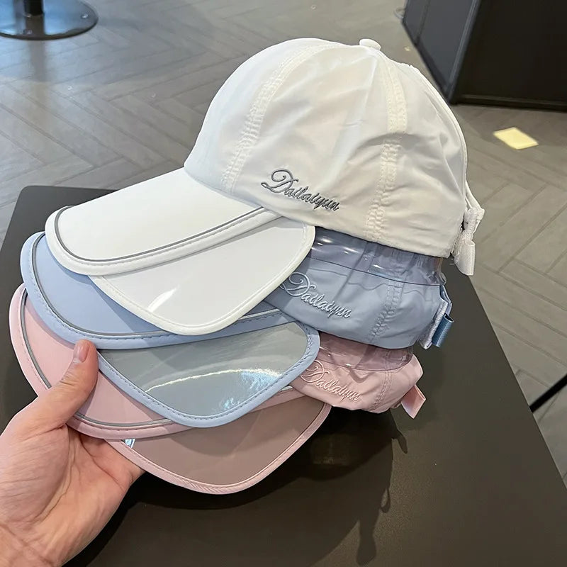 Landfond Wholesale Price Outdoor Sports Retractable Brim Polyester Plain Waterproof 6 Panel Blank Baseball Cap