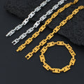 18k Gold Plated Stainless Steel Jewelry Set Textured Tarnish Free Daily Fashion Wrist Neck Jewelry Gift OL