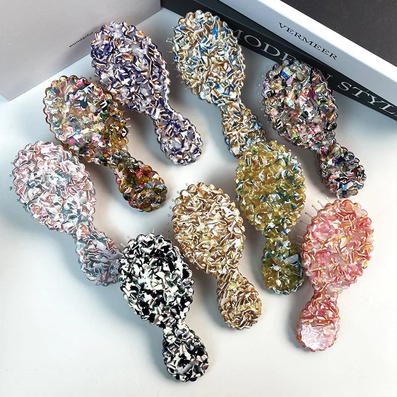 Hildren's Eco-Friendly Mini Handle Brush Fashionable Portable Plastic Geometric Design Cute Design