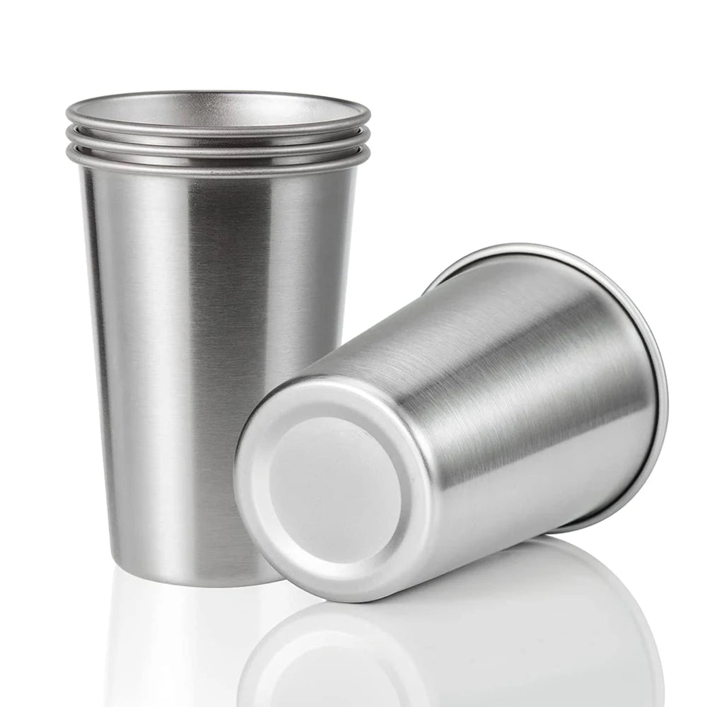 SS304 200ml 300ml 350ml 500ml Customized Logo Dishwasher Safe Stainless Steel 304 Pint Cups Beer Metal Camping Mugs Coffee Cup