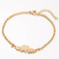Lovely Adjustable Animal O Shape Chain Bracelets 18K Gold Plated Stainless Steel Three Little Elephants Bracelets