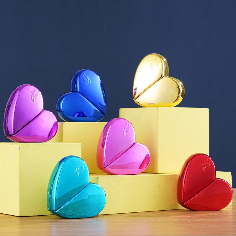 Wholesale Ready Stock Luxury Empty 25ml 30ml UV Coating Heart Shape Refillable Perfume Glass Bottle