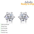 Hot Custom Six Claws 1CT Moissanite Stud Earrings 925 Sterling Silver Fine Jewelry for Women Men Certified with GRA Certificate