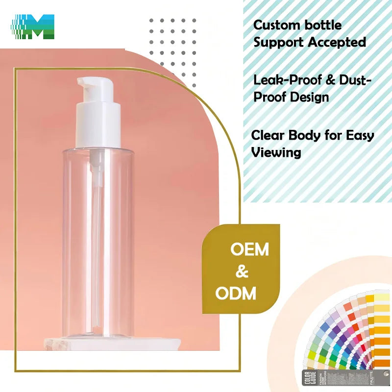 Premium Materials Transparent Skincare 300ML Bottles Plastikflasche Leakproof Beauty Makeup Containers Cosmetics Bottles