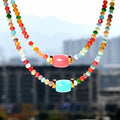 2025 New Jewelry Irregular Colored Crystal Beaded Necklace for Women