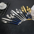 304 Popular Wedding Stainless Steel Cutlery Set Silver Black Gold Tableware with Wooden Handle Korean Design Style Dinner Tea