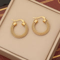 Hot Sale Brazilian Gold Geometric Earrings Fashion Hypoallergenic Stainless Steel Hollow Chunky Hoop Earrings