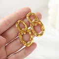 French Irregular Earrings Stainless Steel Metal Chain Stitching Earrings Female Personality Bump Earrings