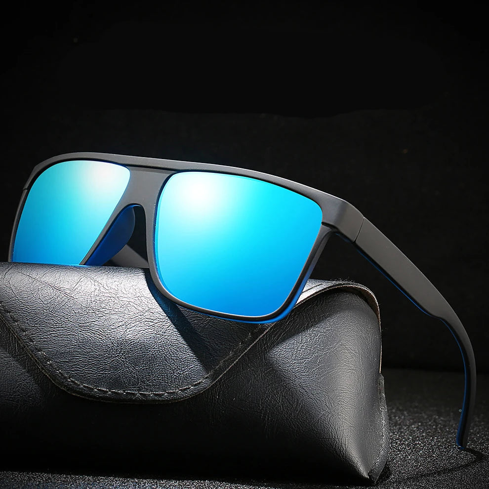 Hot Design Wholesale Bicycle Sun Glasses Square Frames Polarized Men Fishing Cycling Driving Flat Top Sports Sunglasses