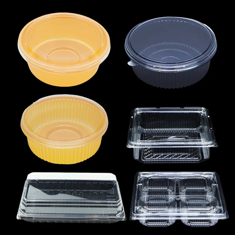 Custom Transparent Sealed Plastic Containers Cake Pastry Packaging Box