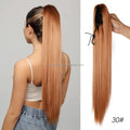 New Arrival 21 Colors Soft Straight Heat Resistant Fiber 22inch Long Ponytail Hair Extension With Claw