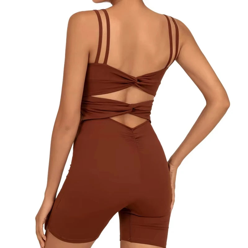 Hot Selling Women's Gym Fitness One Piece Sports Bodysuit Workout Romper Yoga Playsuits Jumpsuit