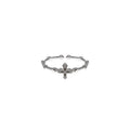 2024 Trendy Jewelry Simple CZ Cross Ring 925 Sterling Silver Cross Opening Finger Ring for Lady Decoration