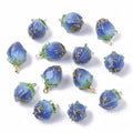 PandaHall Children's 20 Pcs Handmade Flower Bud Shape Epoxy Resin Pendants-Trendy Gift