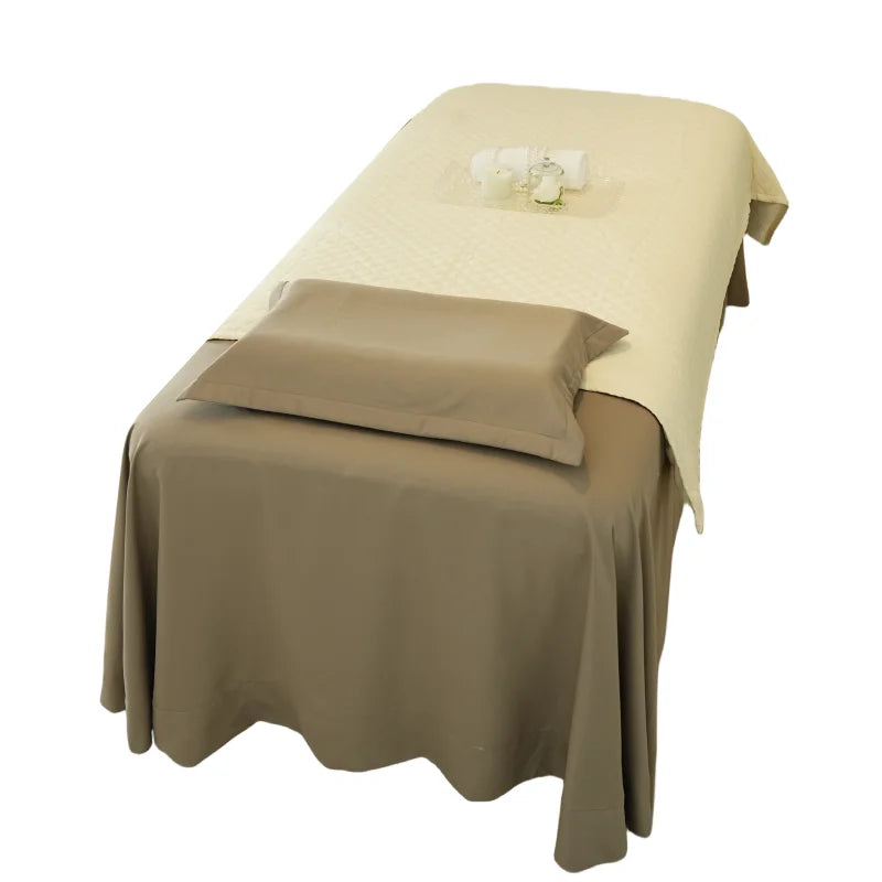 Soft Microfiber Massage Table Bed Sheet Cover Set Duvet Cover Spa Massage Bed Cover with logo