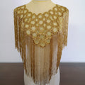 2022 New Luxury Gold Panel Lace Crystal Rhinestone Fringe Beaded Applique Bodice Lace Evening Dress HY1993
