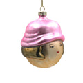 Factory Direct Sale New Arrival Custom Made High Quality Glass Girl Head Christmas Tree Festival Ornaments