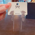 Shining Zircon Long Tassel Cuff Earrings Jewelry Leaf Personality Ear Bone Clip Crystal Earring Ear Studs