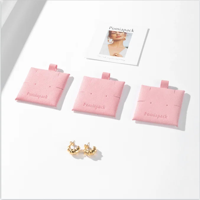 Good Quality Microfiber pink Jewelry Packing Pouch Cushion Custom logo Display Necklace Earring Jewelry Cushion