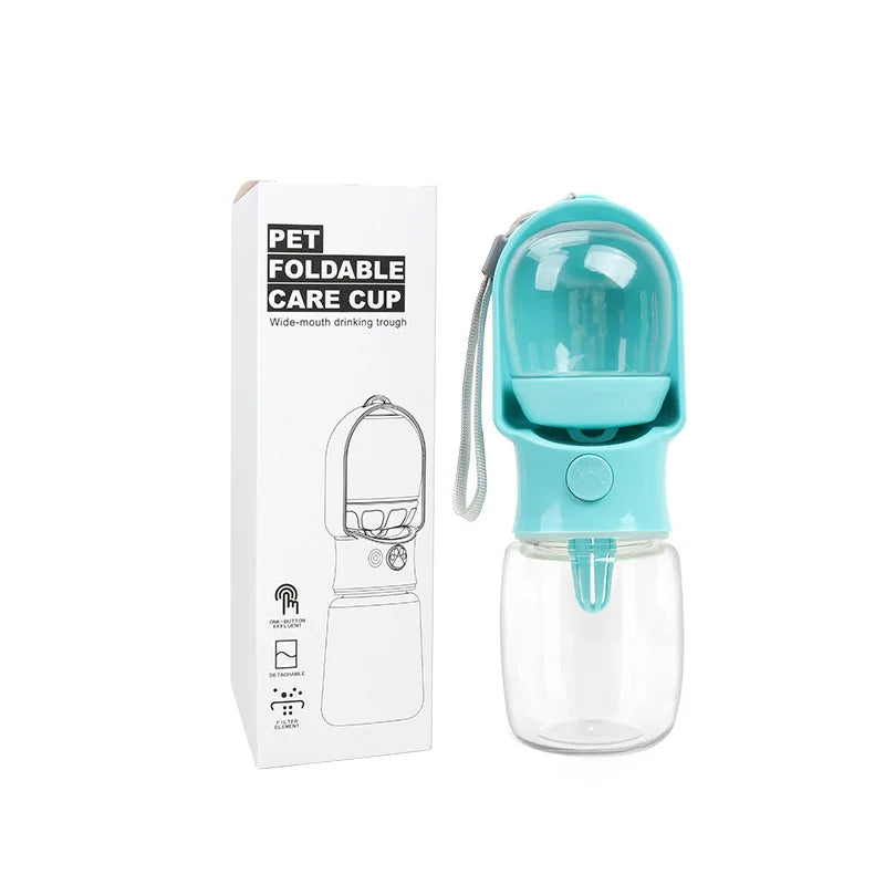 Portable 2-in-1 Plastic Water Bottle and Food Container for Dogs for Outdoor Travel for Cats with Box Package