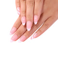 Glossy French Almond Shape Pattern Medium Long Press on False Nails Full Coverage Removable Fake Nails Art Tips
