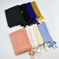 Jacquard Silk Long Plain Chiffon Headscarf Women's Georgette Square Shawl Printed Jersey Voile Summer Winter Sport Style Logo
