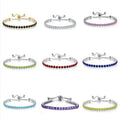 12 Month Birthstone Gemstone Luxury Shiny CZ Diamond Crystal AAA Zircon Tennis Chain Bracelet for Women Girls