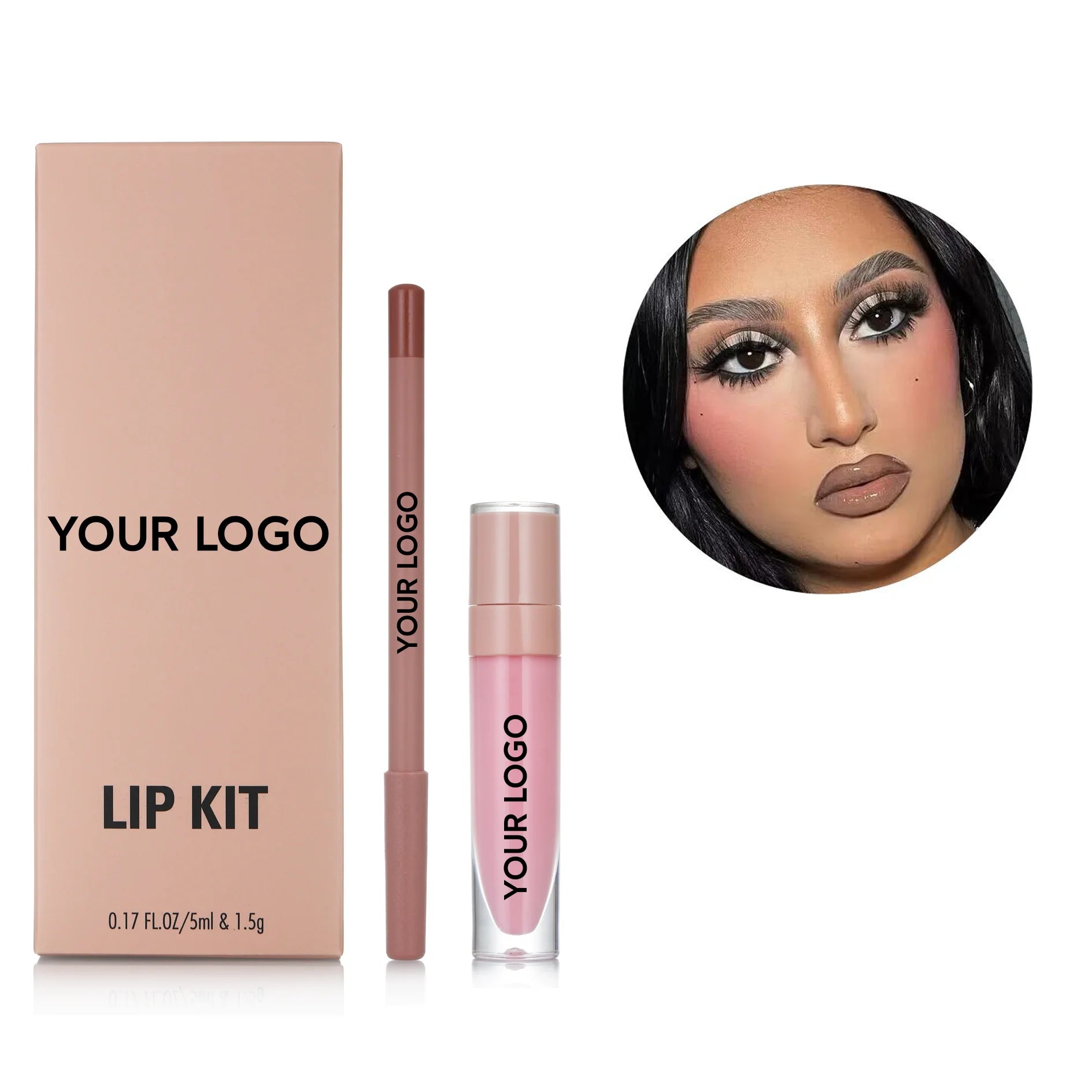 Makeup Vendor Long Lasting Vegan Liquid Lip Glaze Private Label Lip Combo Match Freely Elegant Nude Black White Pink Lip Kit