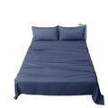 Cooling Full Size Polyester Bamboo 4-Piece Bed Sheet Set Woven Solid Pattern Instant Killing Effect