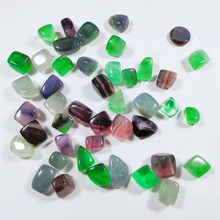 Huiying Natural Gemstone Crystal Fluorite Tumbled Stones Crafts