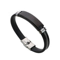 New Personality Simple Black Trendy Hand Hollow Plating Stainless Steel Jewelry Charm Men's Bracelet Custom Bracelet For Men