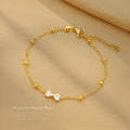 New Arrival Elegant Jewelry Minimalist Stainless Steel Gold Plated Bow Knot Zircon Women Bracelet