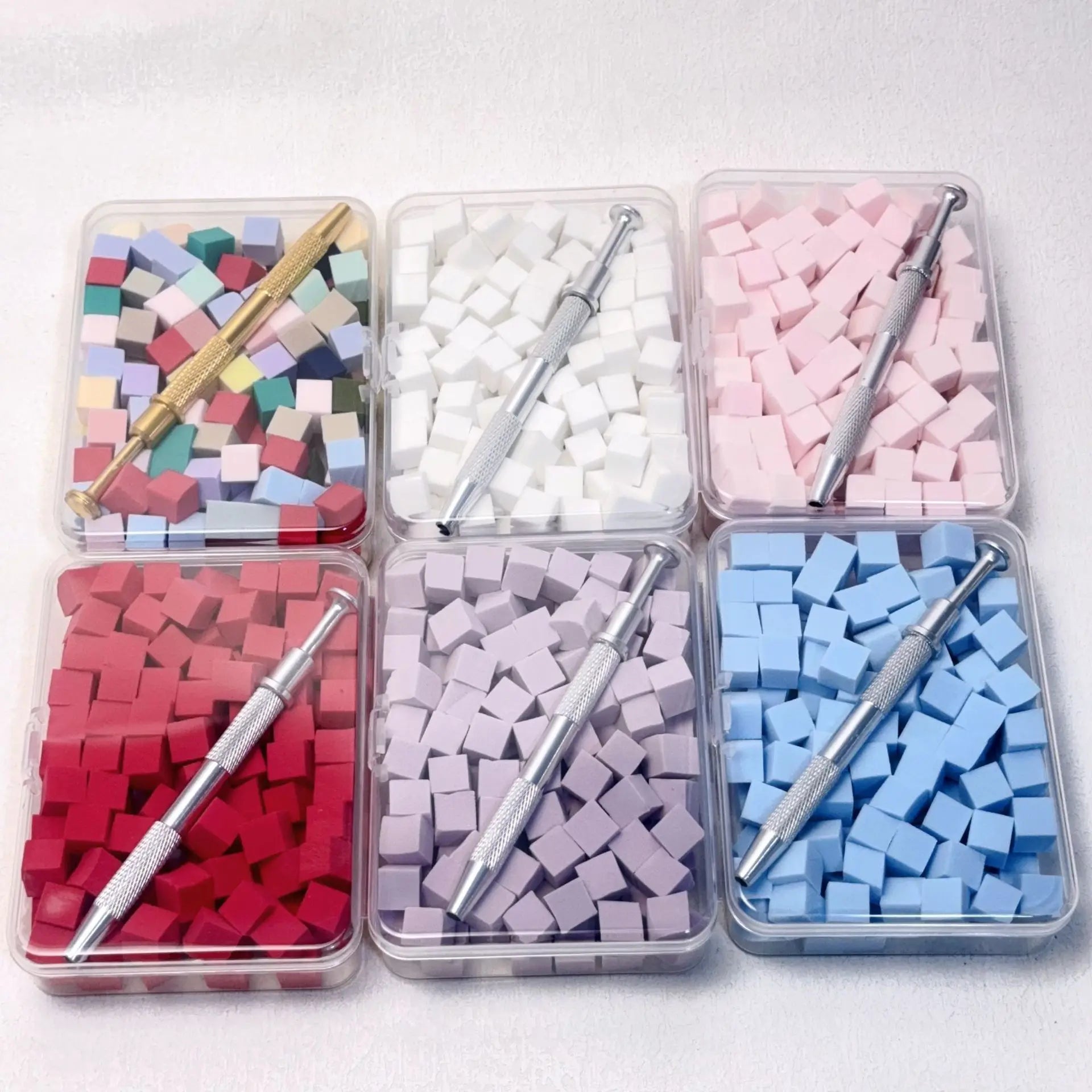 1cm Small Cubic Tofu Block Shape Mini Block Patting Ombre Gradient Design Nail Art Sponge Tool Smudge Tool Cheek Color Claw Pen