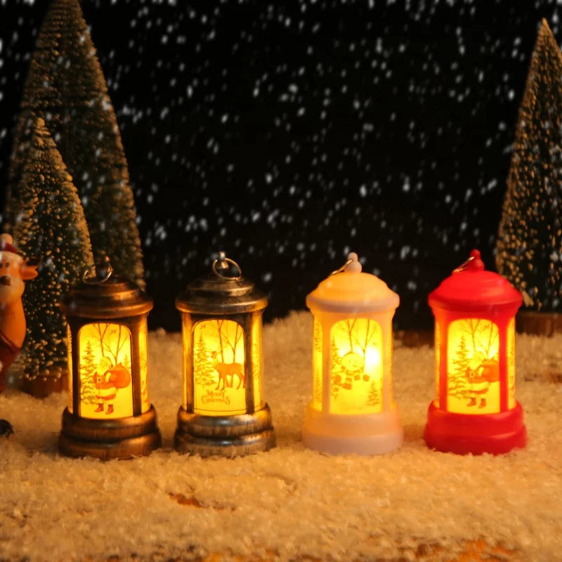 New Christmas Wind Lights Santa Claus Night Small Oil LED Lights Christmas Decorations Gifts