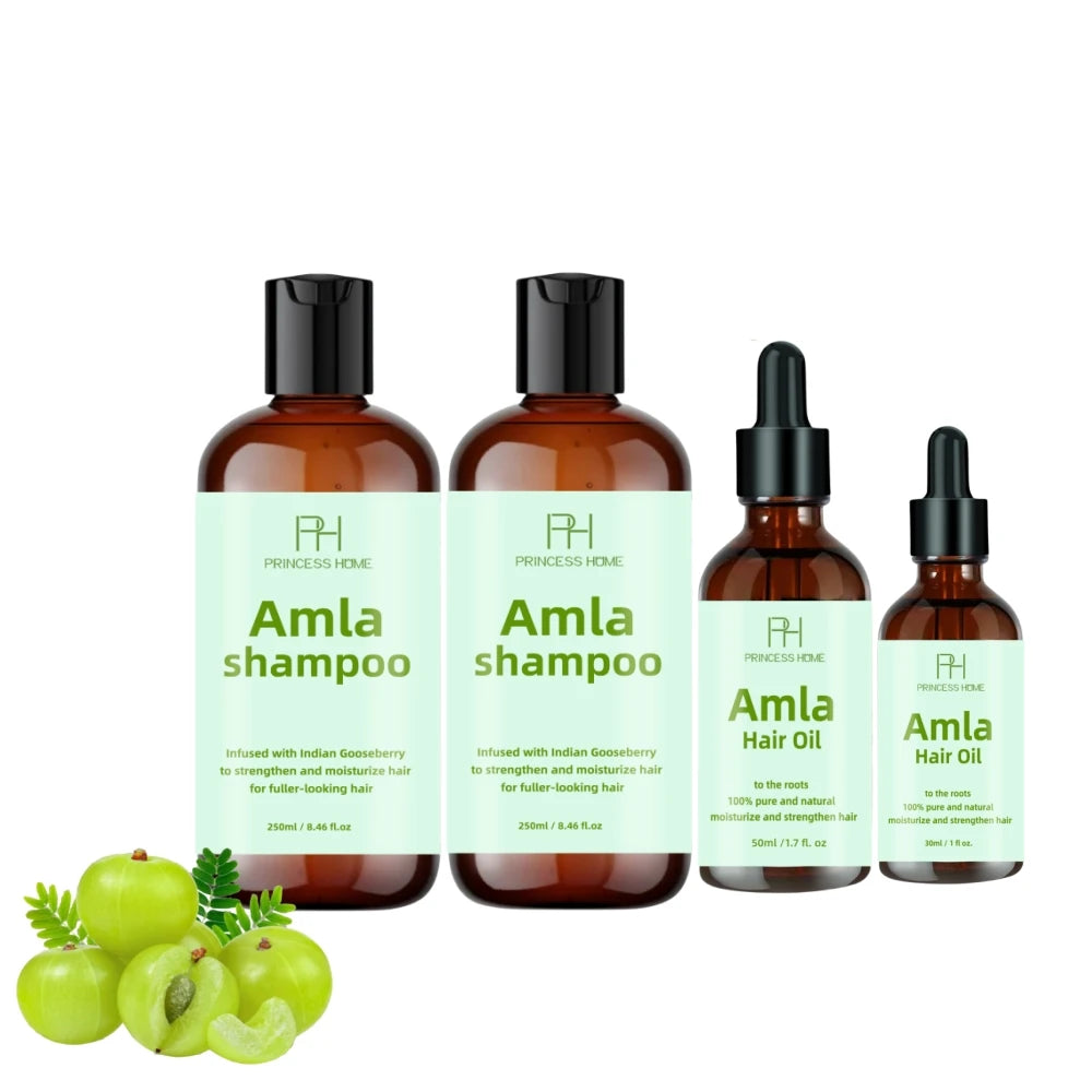 Private Label Hair Care Products Adults Moisturize Nourish Curly Hair Care Amla Oil Shampoo and Conditioner Set
