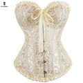 Victorian Gothic Floral Overbust Corset Elegant Waist Bustier Top Lace up Boned Korsett Corselet Basques Sexy Lingerie