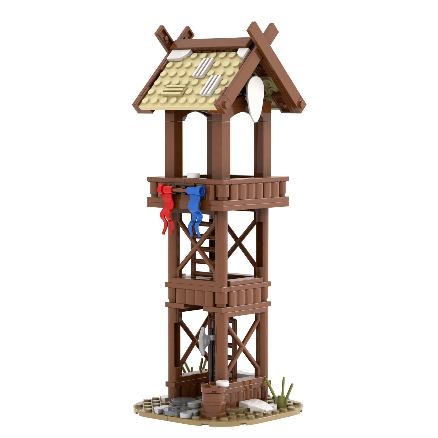 MOC5036 182pcs  Vikings Sentry Tower Mini Toys Building Blocks Sets Construction Toys Building Kit