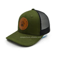Custom White Mesh Snapback Cap for Men Fashionable Cotton Trucker Hat with Leather Patch for Cycling Beach Outdoor Activities