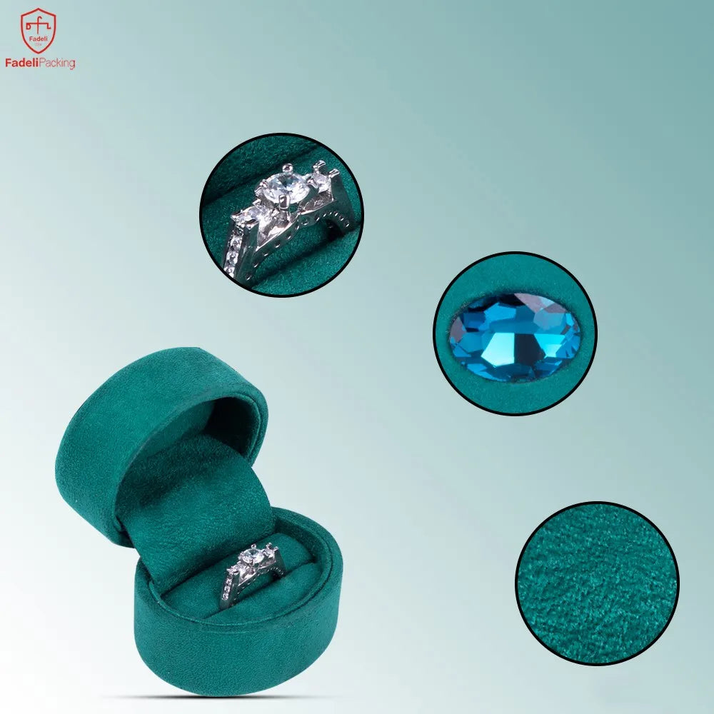 Oval Soft Flannelette Velvet Luxury High-End Atmosphere Custom Logo Customized Color Jewelry Ring Boxes Cardboard Gift Packaging