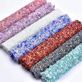 21*31.5cm Hot Fix Colorful Caviar Beads Gravel Mesh Strass Sheet Self Adhesive Rhinestone Sticker Applique DIY Wedding Clothing
