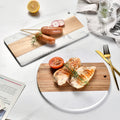 Engraving Blank Custom Logo Acacia Wood and Marble Rectangle Cutting Board Dia 30cm